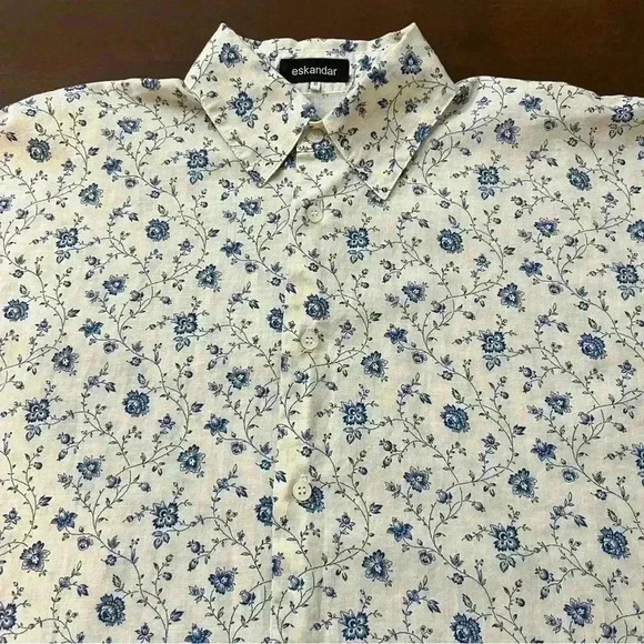 Eskander Oversize Long Sleeve Floral Top-Size 0 - Picture 5 of 9